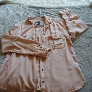 AE boyfriend fit long sleeve button down